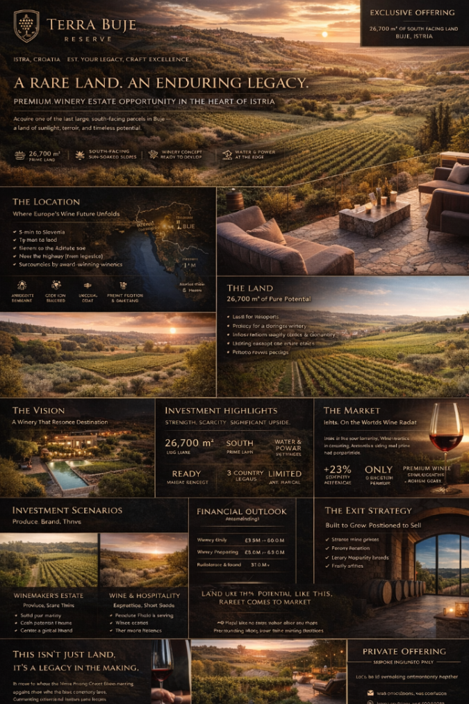 Rare Vineyard Opportunity in Istria, Pure Istrian Experience Novigrad